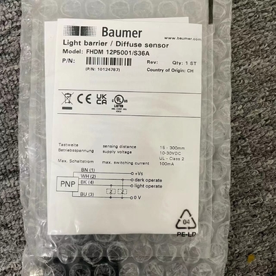 Baumer FHDM 12P5001/S36A Diffuse Sensor IP 6 Protection Class 25 ma Current Consumption