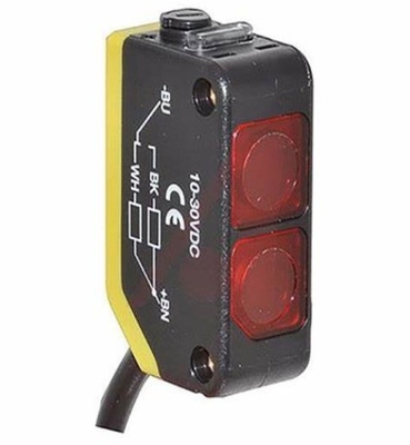 Banner Engineering Q20PFF100 Rectangular Photoelectric Sensor 100mm 10-30VDC PNP Cable Q20