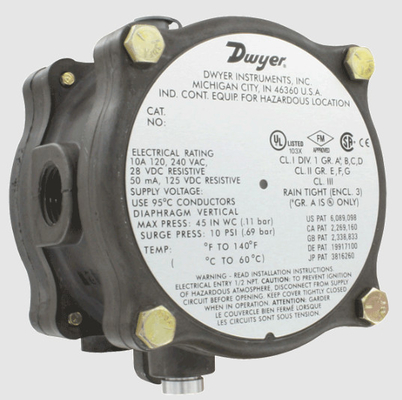 Dwyer Explosion-proof Differential Pressure Switch 1950G-0-B-120-NA 1950G-00-B-240