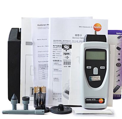 Testo 470 High Precision Digital Tachometer Handheld RPM Meter with 0.1 to 19999 rpm Range and ±0.2 Accuracy