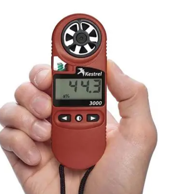 Kestrel 3000 color  red Weather Meter，Calculates relative humidity, heat index, wind chill, wind speed and more.