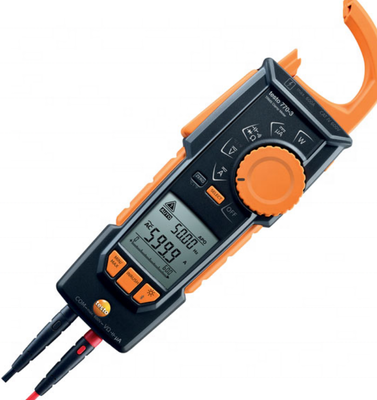 Testo 770-3 RMS Clamp Meter with Retractable Clamp Arm Auto AC/DC and Large Two-line Display