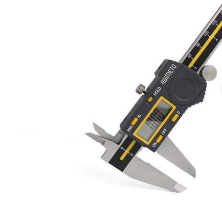 ASIMETO 307-06-5 Stainless Steel Digital Calipers with 0-150mm/6" Measuring Range 0.01mm Resolution & 0.02mm Accuracy