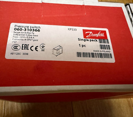 Original Danfoss KPS31 Pressure Switch with 6 bar Max Working Pressure Auto Reset Function and Female Pressure Connection