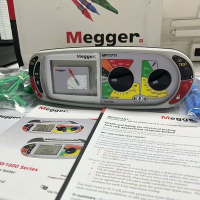 شاشة LCD كبيرة ومشرقة سلسلة MFT1700 جهاز اختبار ميغر متعدد الوظائف MFT1711، MFT1721 مع اختبار حلقة عدم التعثر بسلكين وثلاثة أسلاك
