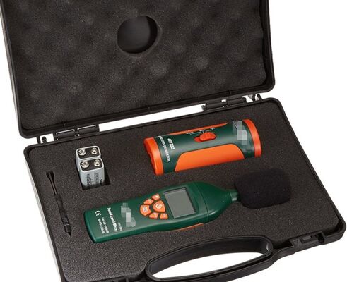 flir Extech 407732 Low/High Range Sound Level Meter,Measures from 35 to 130dB in 2-ranges with accuracy of plus or minus 1.5dB. 