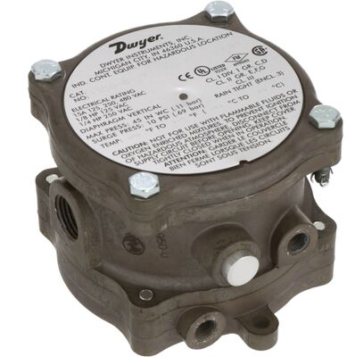 Dwyer Instruments 1950-0-2F Differential Pressure Switch, Explosion Proof, .15-.50in w.c.