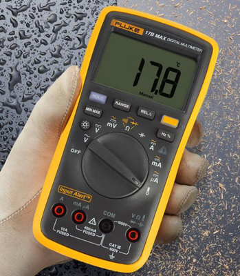 Fluke 17B MAX Digital Multimeter 17BMAX-01 ,Test leads with fines tips for circuit board testing