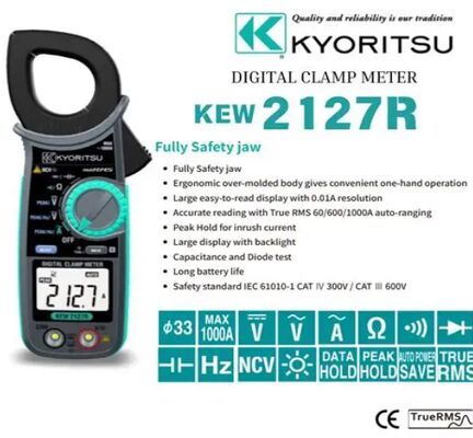Kyoritsu 2127R AC Digital Clamp Meter, Auto Range