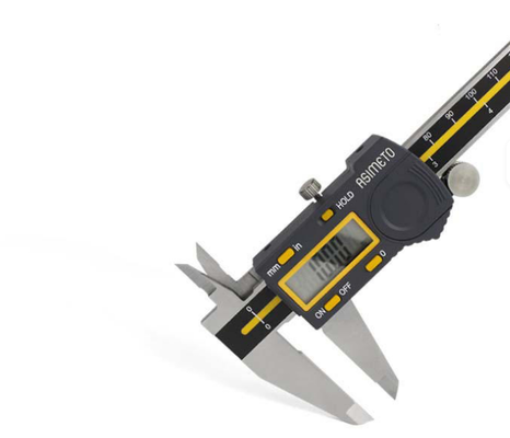 ASIMETO 307-06-5 Stainless Steel Digital Calipers with 0-150mm/6" Measuring Range 0.01mm Resolution & 0.02mm Accuracy