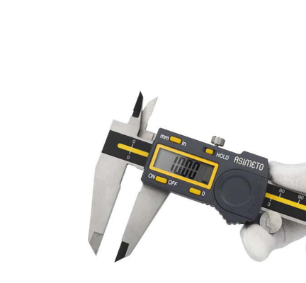 ASIMETO 307-06-5 Stainless Steel Digital Calipers with 0-150mm/6" Measuring Range 0.01mm Resolution & 0.02mm Accuracy